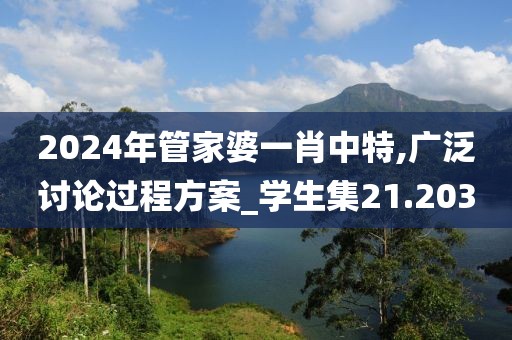 2024年管家婆一肖中特,广泛讨论过程方案_学生集21.203
