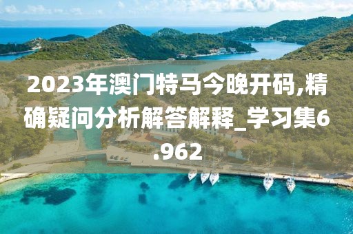 2023年澳门特马今晚开码,精确疑问分析解答解释_学习集6.962