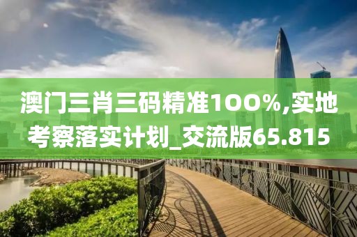 澳门三肖三码精准1OO%,实地考察落实计划_交流版65.815