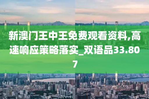 新澳门王中王免费观看资料,高速响应策略落实_双语品33.807