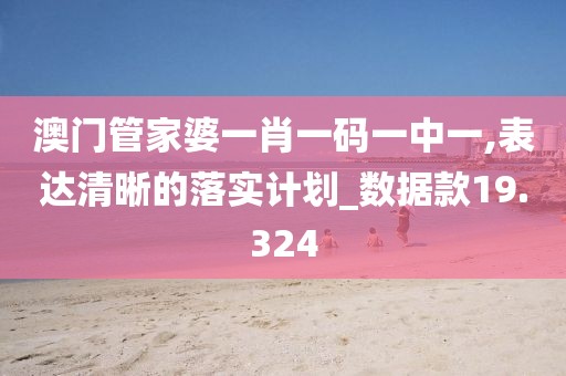 澳门管家婆一肖一码一中一,表达清晰的落实计划_数据款19.324