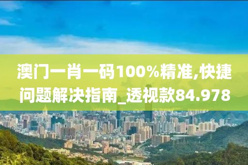 澳门一肖一码100%精准,快捷问题解决指南_透视款84.978