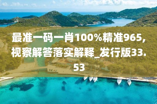 最准一码一肖100%精准965,视察解答落实解释_发行版33.53