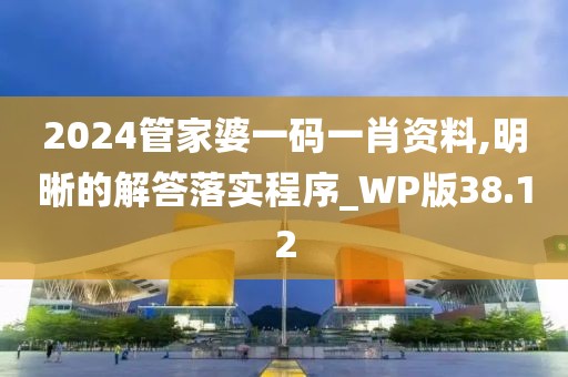 2024管家婆一码一肖资料,明晰的解答落实程序_WP版38.12