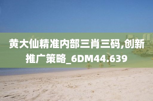 黄大仙精准内部三肖三码,创新推广策略_6DM44.639