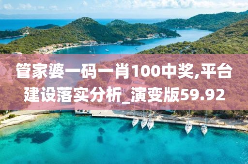 管家婆一码一肖100中奖,平台建设落实分析_演变版59.92