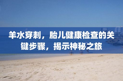羊水穿刺，胎儿健康检查的关键步骤，揭示神秘之旅