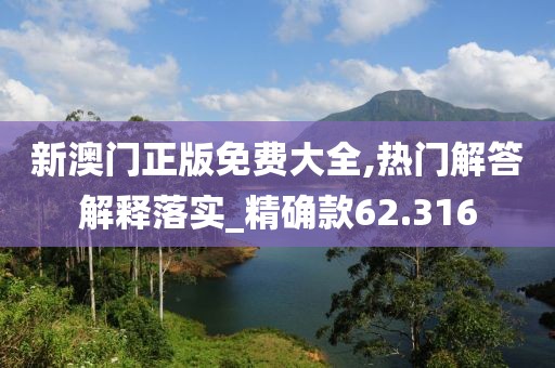 新澳门正版免费大全,热门解答解释落实_精确款62.316