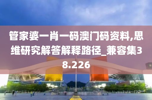 管家婆一肖一码澳门码资料,思维研究解答解释路径_兼容集38.226