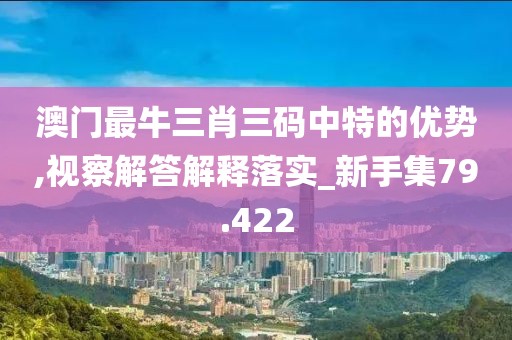 澳门最牛三肖三码中特的优势,视察解答解释落实_新手集79.422