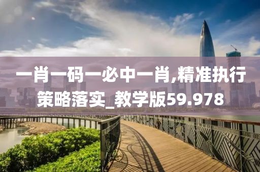 一肖一码一必中一肖,精准执行策略落实_教学版59.978