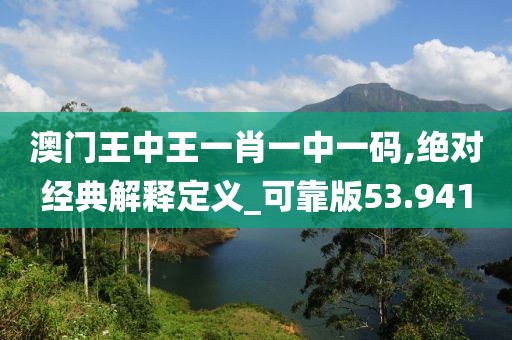 澳门王中王一肖一中一码,绝对经典解释定义_可靠版53.941