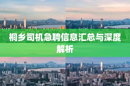 桐乡司机急聘信息汇总与深度解析