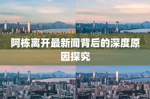 阿栋离开最新闻背后的深度原因探究