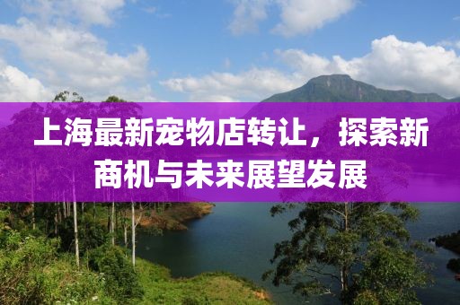 上海最新宠物店转让，探索新商机与未来展望发展