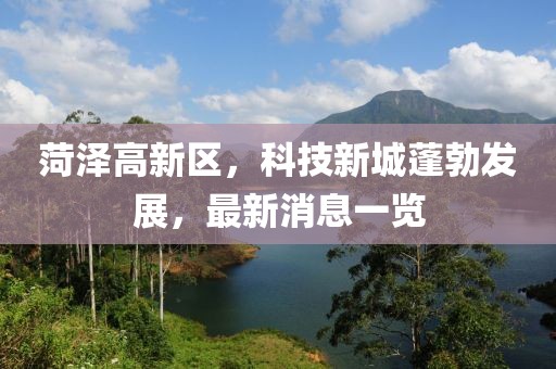 菏泽高新区，科技新城蓬勃发展，最新消息一览