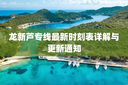 龙新芦专线最新时刻表详解与更新通知
