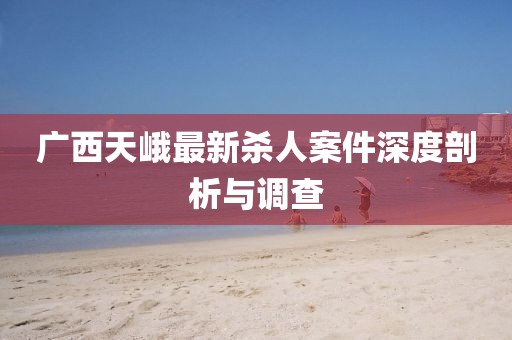 广西天峨最新杀人案件深度剖析与调查