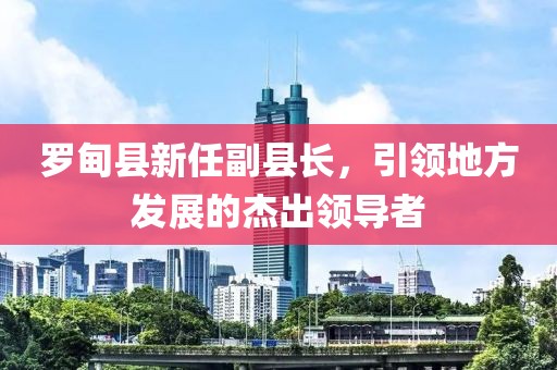 罗甸县新任副县长，引领地方发展的杰出领导者