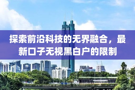 探索前沿科技的无界融合，最新口子无视黑白户的限制