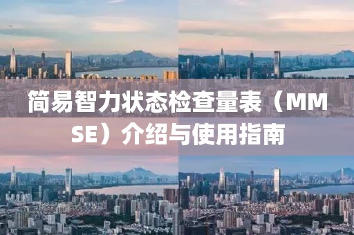 简易智力状态检查量表（MMSE）介绍与使用指南
