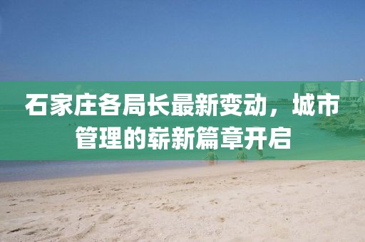 石家庄各局长最新变动，城市管理的崭新篇章开启