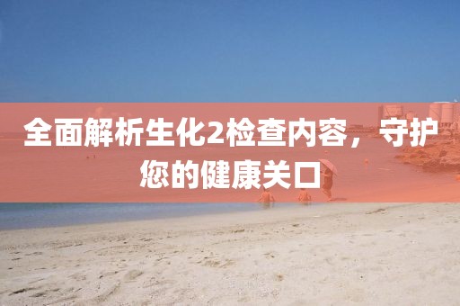 全面解析生化2检查内容，守护您的健康关口