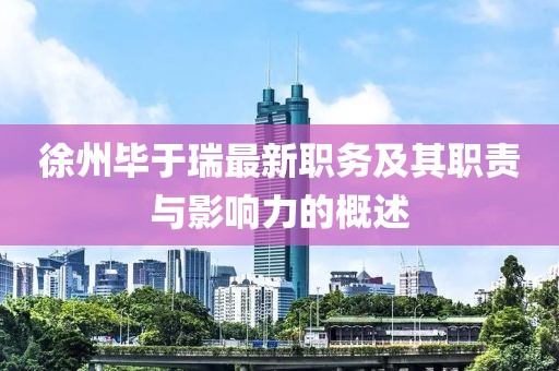 徐州毕于瑞最新职务及其职责与影响力的概述