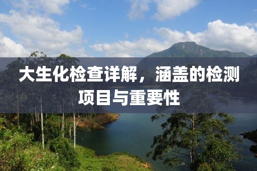 大生化检查详解，涵盖的检测项目与重要性