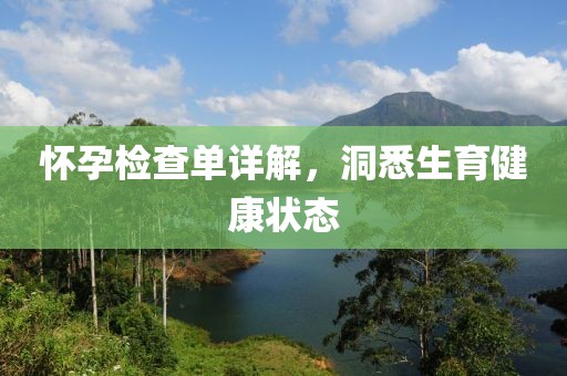 怀孕检查单详解，洞悉生育健康状态