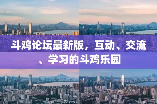 斗鸡论坛最新版，互动、交流、学习的斗鸡乐园