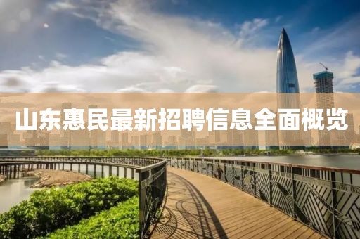 山东惠民最新招聘信息全面概览