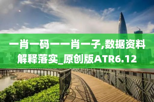 一肖一码一一肖一子,数据资料解释落实_原创版ATR6.12