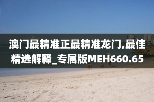 澳门最精准正最精准龙门,最佳精选解释_专属版MEH660.65