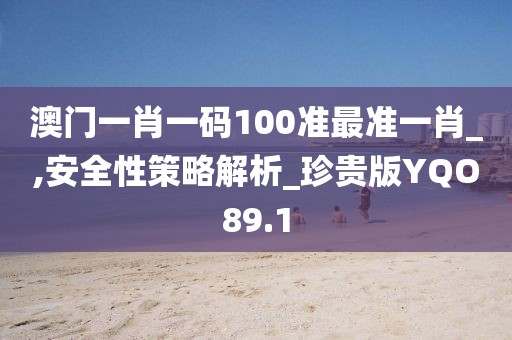 澳门一肖一码100准最准一肖_,安全性策略解析_珍贵版YQO89.1