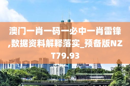 澳门一肖一码一必中一肖雷锋,数据资料解释落实_预备版NZT79.93