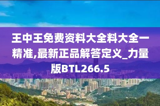 王中王免费资料大全料大全一精准,最新正品解答定义_力量版BTL266.5