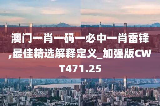 澳门一肖一码一必中一肖雷锋,最佳精选解释定义_加强版CWT471.25