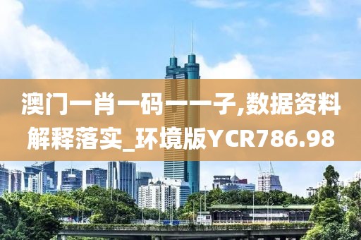 澳门一肖一码一一子,数据资料解释落实_环境版YCR786.98