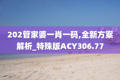 202管家婆一肖一码,全新方案解析_特殊版ACY306.77