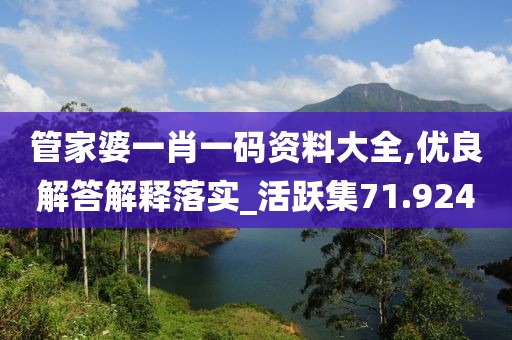 管家婆一肖一码资料大全,优良解答解释落实_活跃集71.924