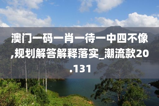 澳门一码一肖一待一中四不像,规划解答解释落实_潮流款20.131