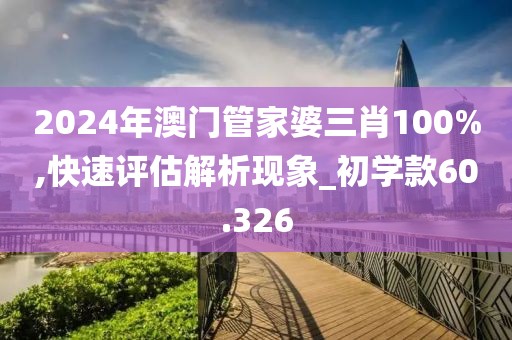 2024年澳门管家婆三肖100%,快速评估解析现象_初学款60.326