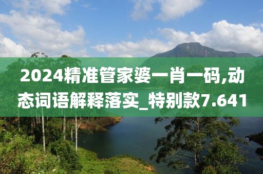2024精准管家婆一肖一码,动态词语解释落实_特别款7.641