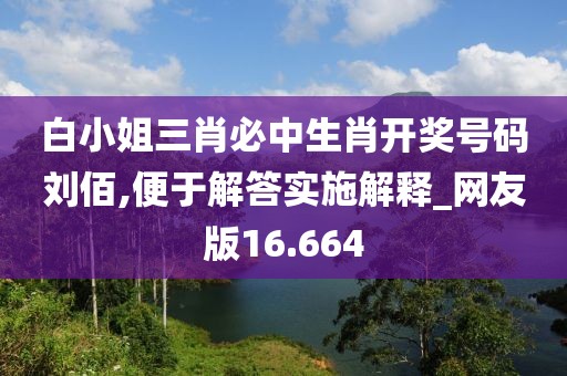 白小姐三肖必中生肖开奖号码刘佰,便于解答实施解释_网友版16.664