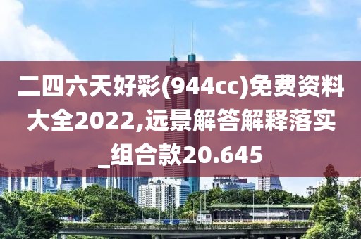 二四六天好彩(944cc)免费资料大全2022,远景解答解释落实_组合款20.645