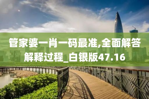 管家婆一肖一码最准,全面解答解释过程_白银版47.16