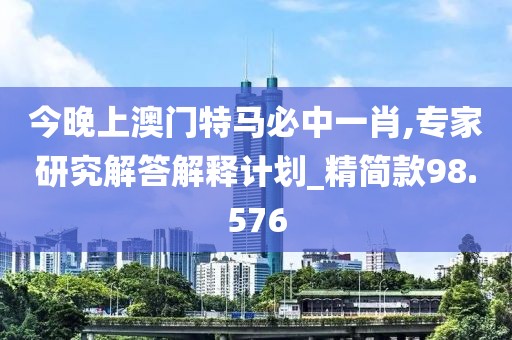 今晚上澳门特马必中一肖,专家研究解答解释计划_精简款98.576