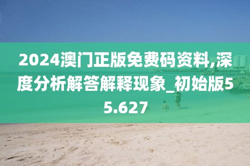 2024澳门正版免费码资料,深度分析解答解释现象_初始版55.627