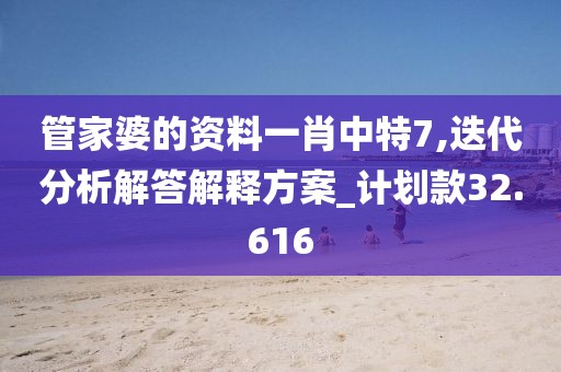 管家婆的资料一肖中特7,迭代分析解答解释方案_计划款32.616